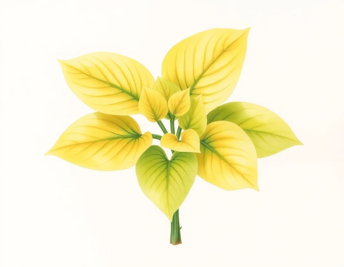 Watercolor illustration of Hosta 'Cinderella'
