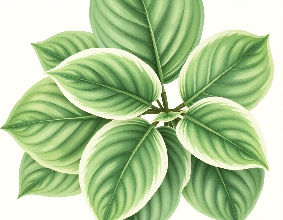 Watercolor illustration of Hosta 'City Lights'