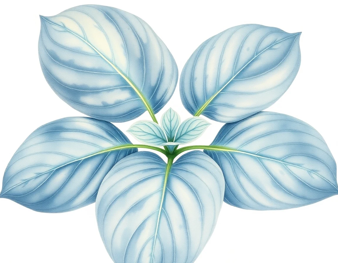 Watercolor illustration of Hosta 'Civil War'