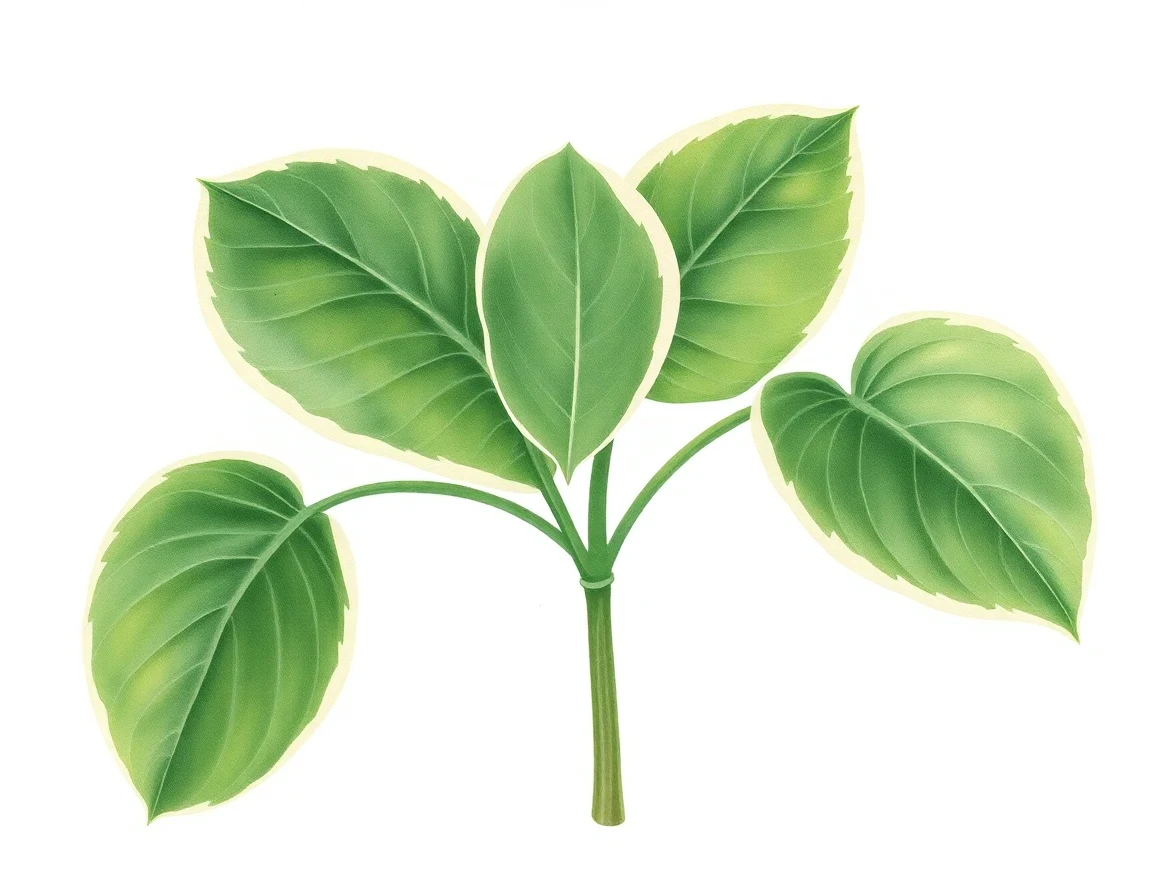 Watercolor illustration of Hosta 'Clifford's Comet'
