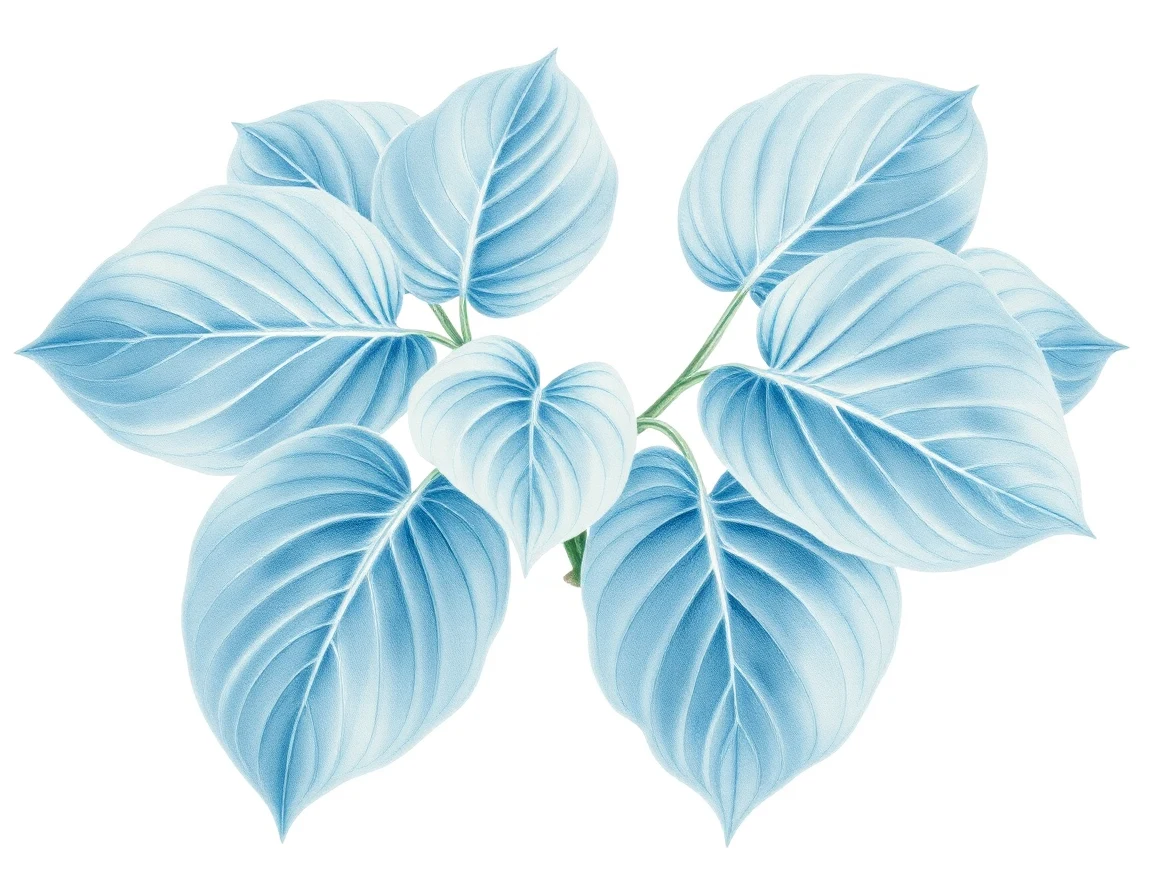Watercolor illustration of Hosta 'Columbus Circle'