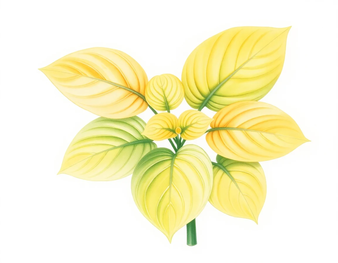 Watercolor illustration of Hosta 'Comeuppance'