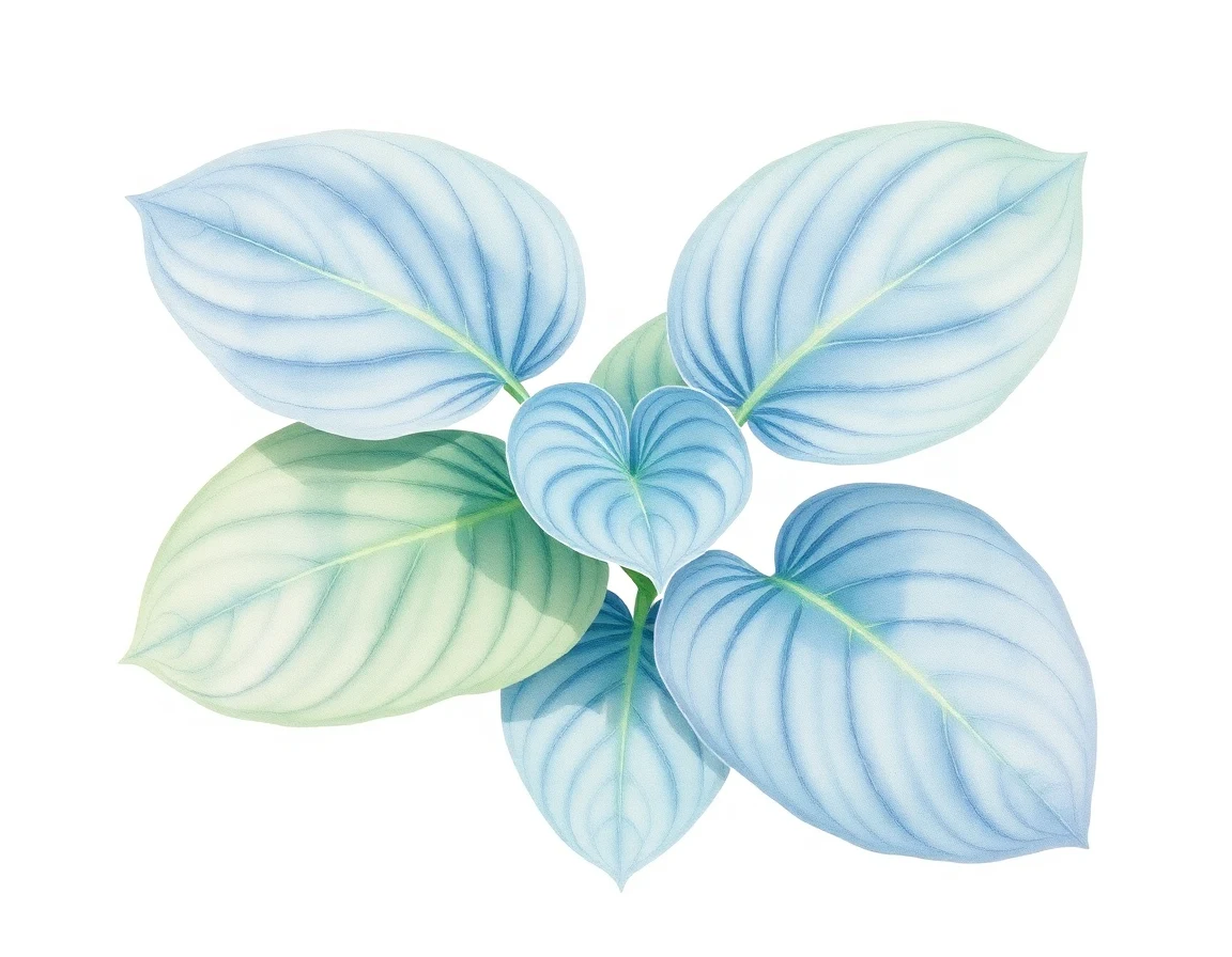 Watercolor illustration of Hosta 'Cool Cat'