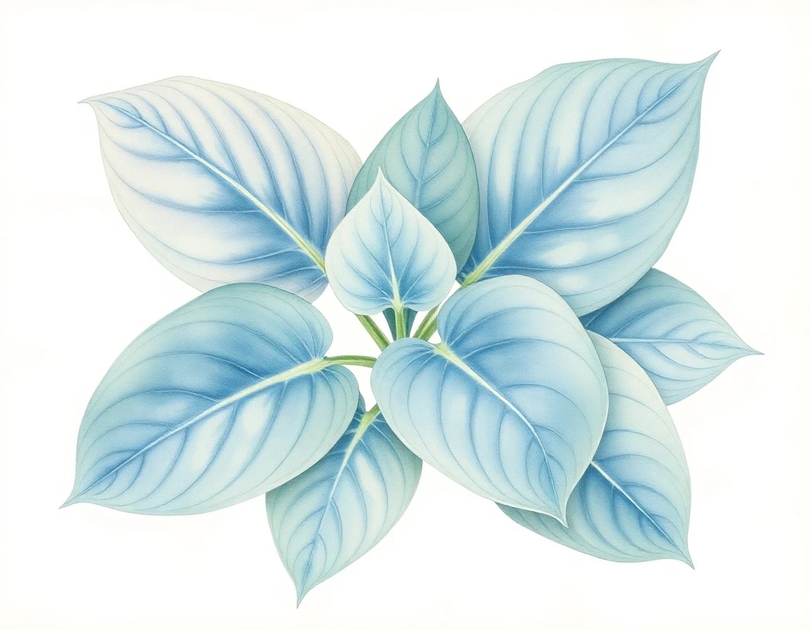 Watercolor illustration of Hosta 'Corona'