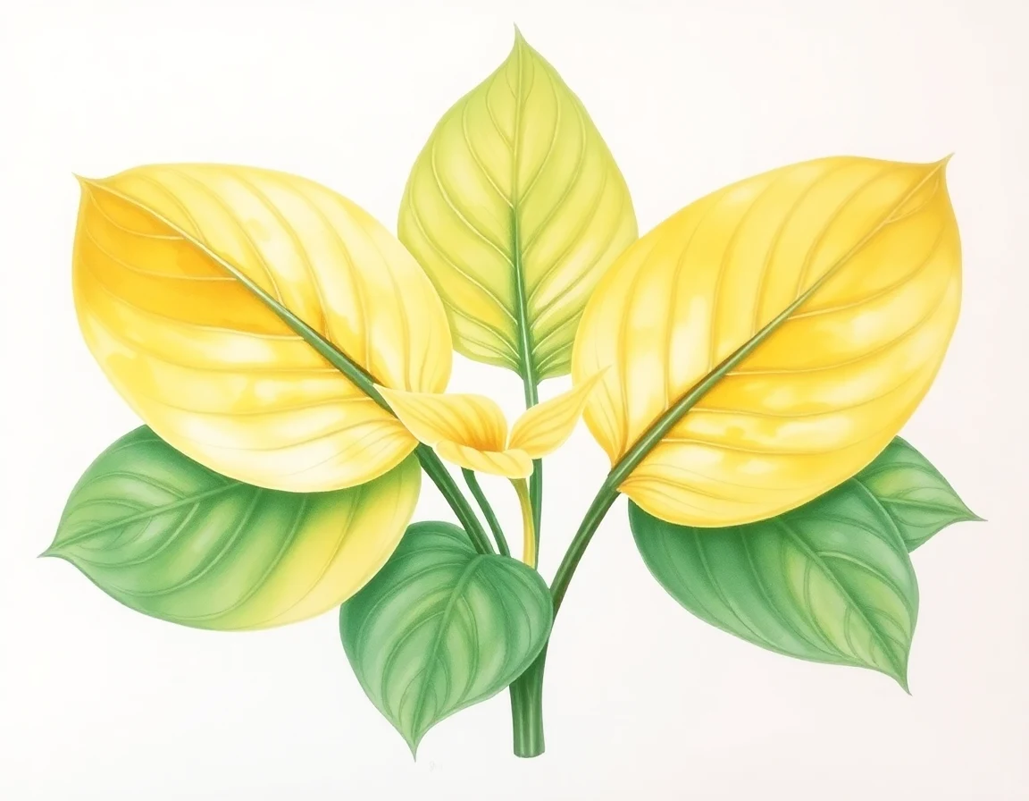 Watercolor illustration of Hosta 'Coronation'