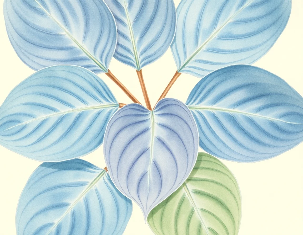 Watercolor illustration of Hosta 'Cosmic Dreamer'