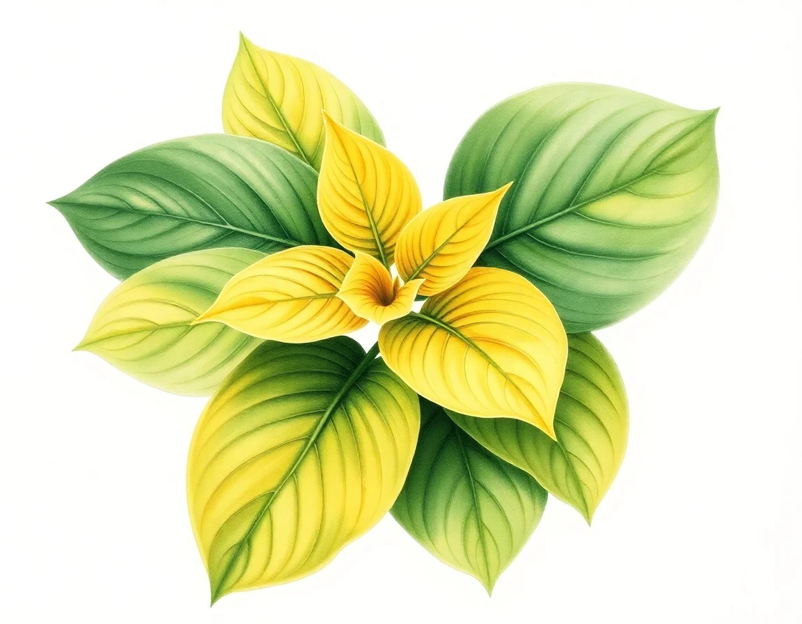 Watercolor illustration of Hosta 'Cosmic Joy'