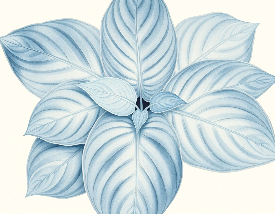 Watercolor illustration of Hosta 'Cosmic Moon'