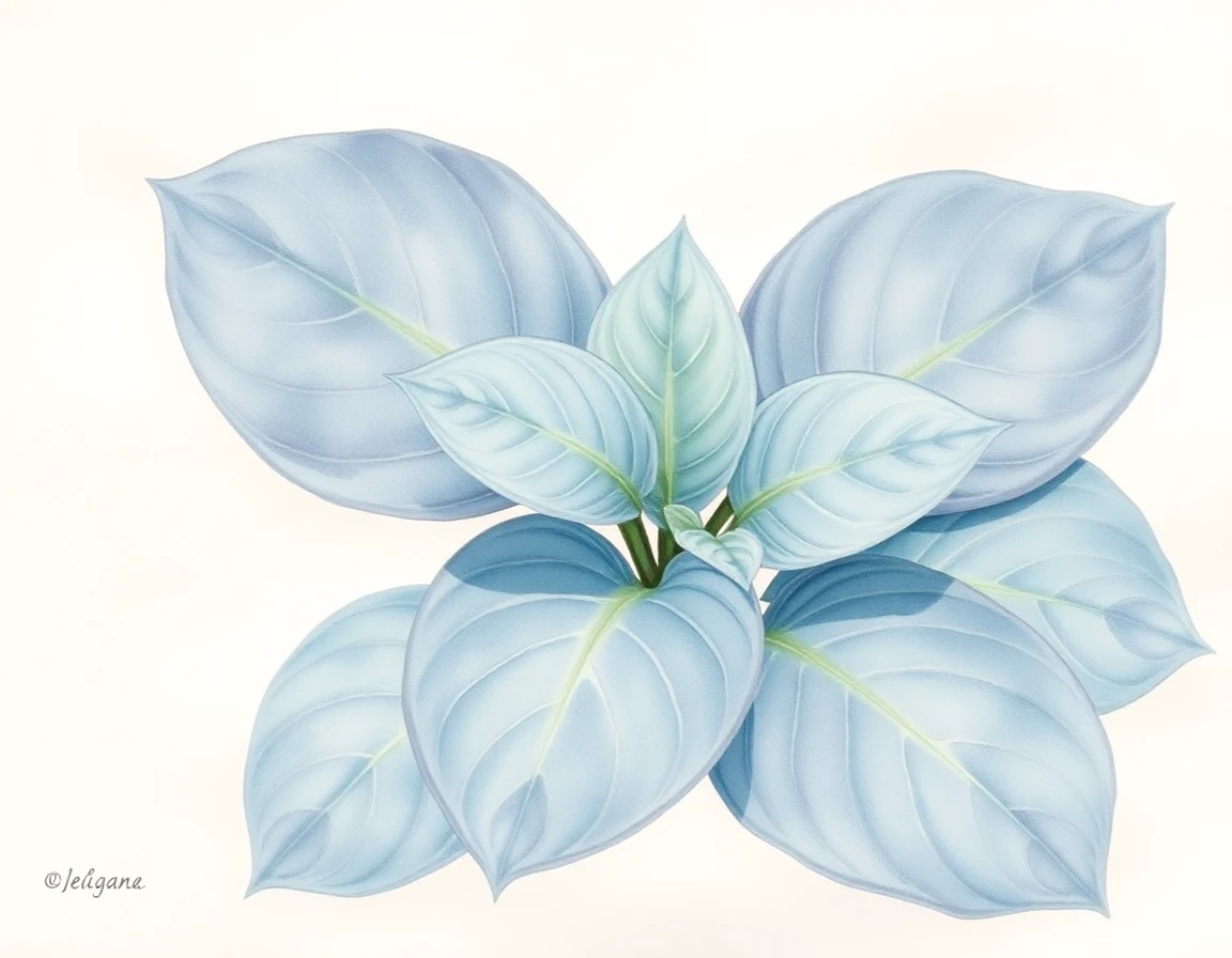 Watercolor illustration of Hosta 'Cosmic Warrior'