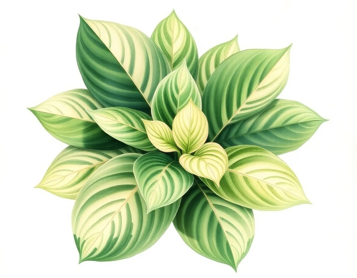 Watercolor illustration of Hosta 'Daily Joy'