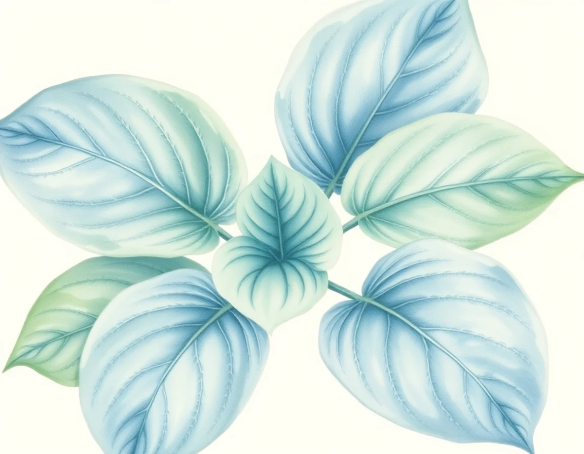 Watercolor illustration of Hosta 'Dancing with the Stars'
