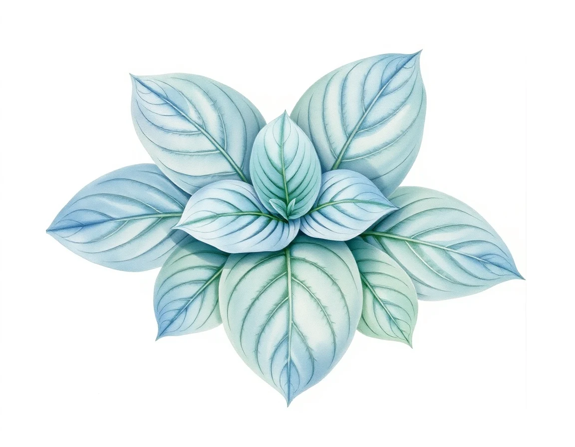 Watercolor illustration of Hosta 'Dandy's Pride'