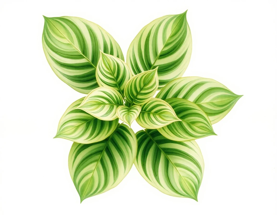 Watercolor illustration of Hosta 'Dark Continent'