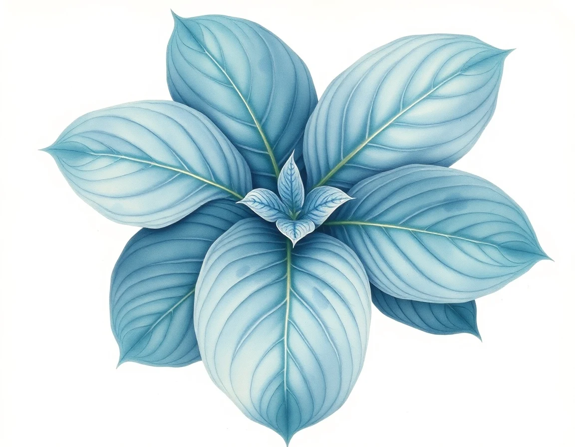 Watercolor illustration of Hosta 'Dark Shadows'