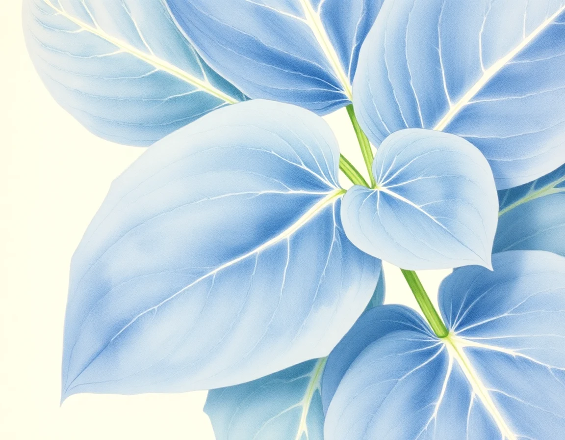 Watercolor illustration of Hosta 'Delta Pride'