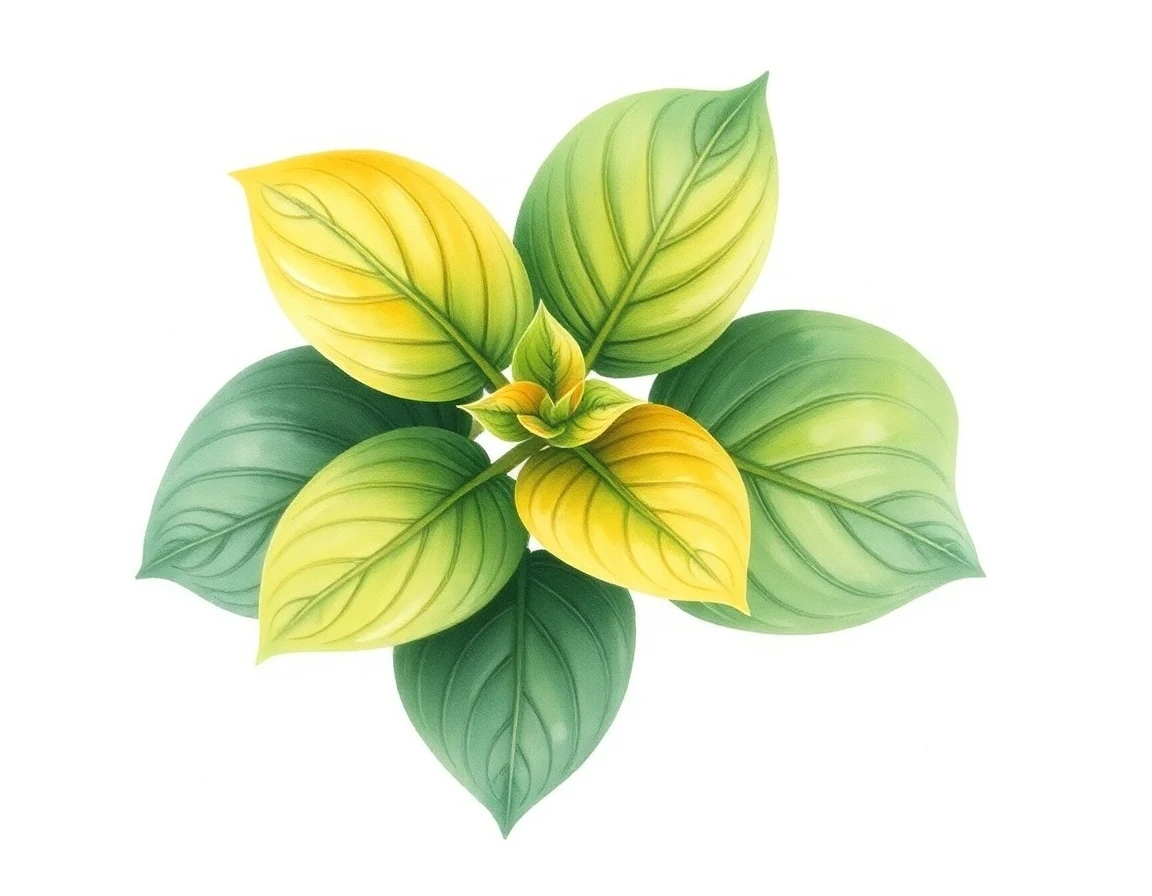 Watercolor illustration of Hosta 'Devil's Delight'