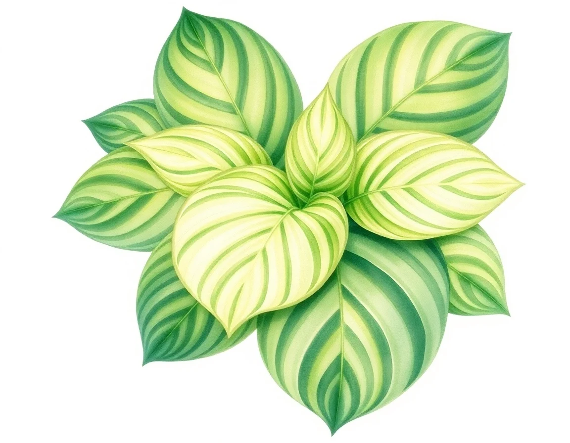 Watercolor illustration of Hosta 'Devon Tor'