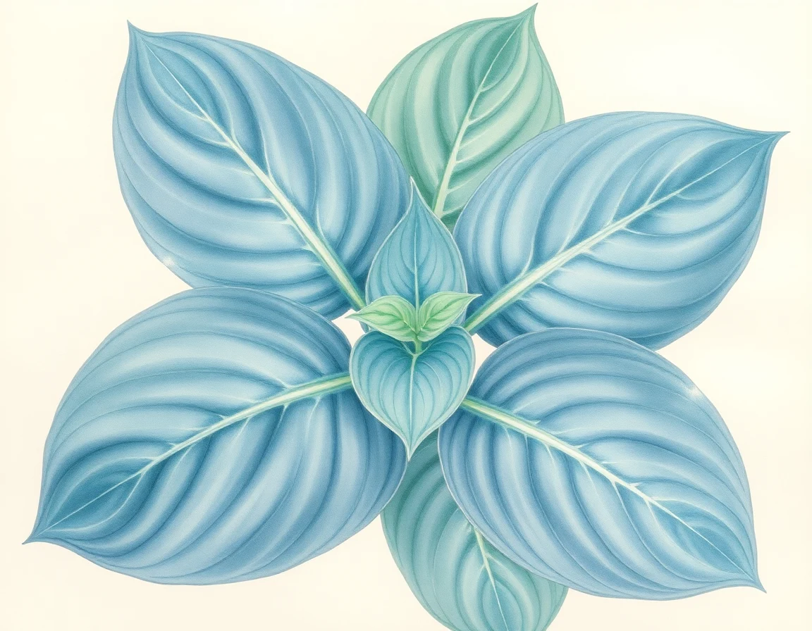 Watercolor illustration of Hosta 'Doctor Bill Bob'