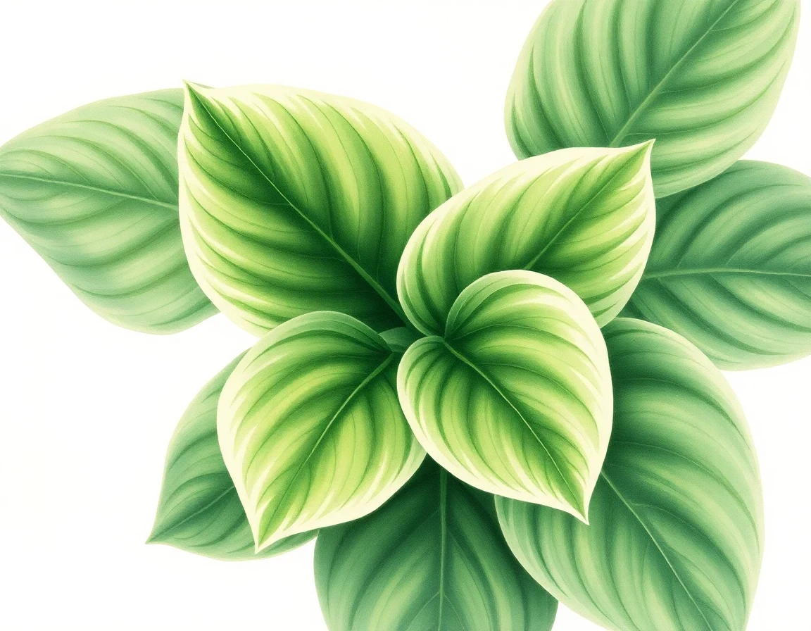 Watercolor illustration of Hosta 'Double Edge'
