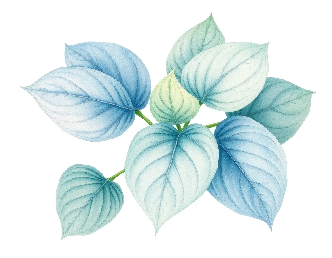 Watercolor illustration of Hosta 'Dragon of the Seas'