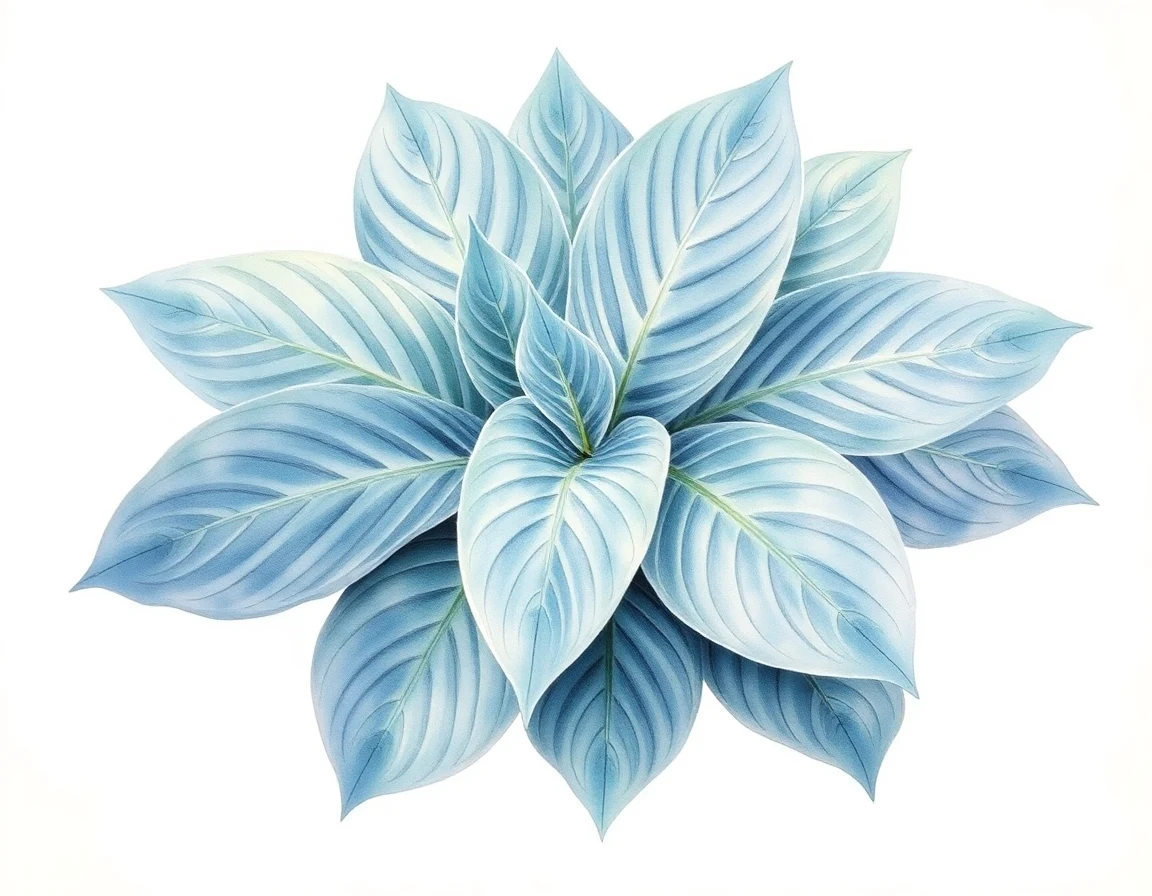 Watercolor illustration of Hosta 'Dream Boat'