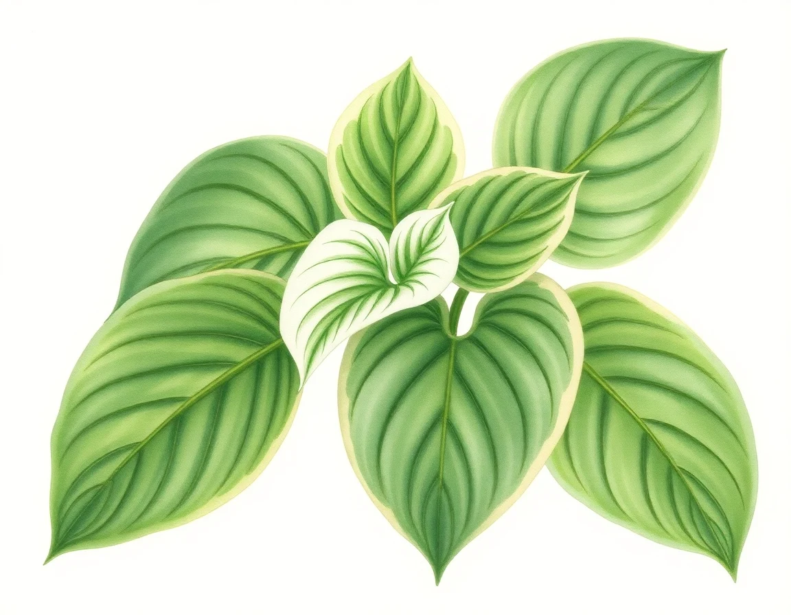 Watercolor illustration of Hosta 'Dream Catcher'