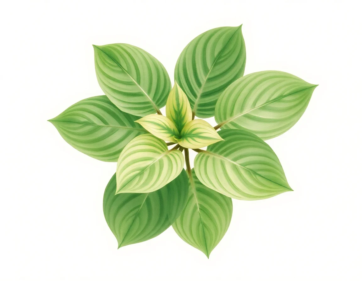 Watercolor illustration of Hosta 'Drummer Boy'