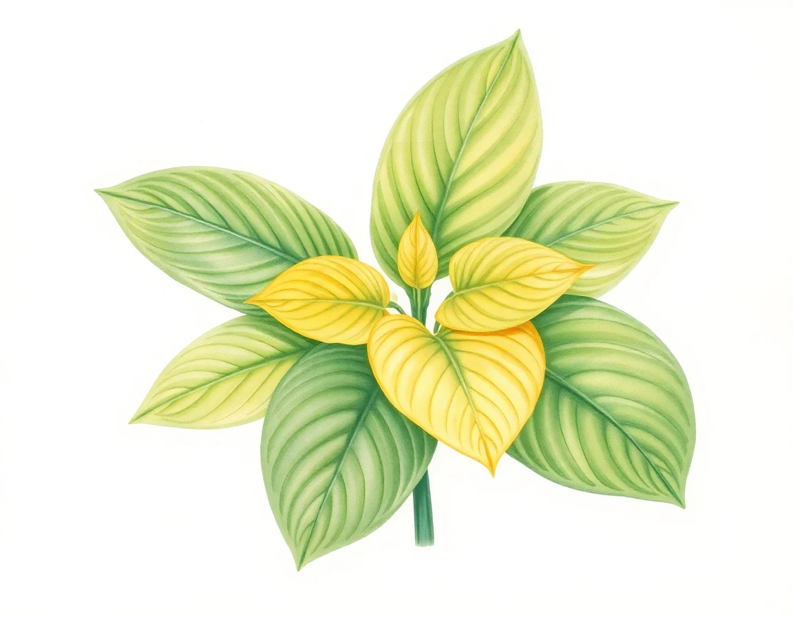 Watercolor illustration of Hosta 'Dylan's Dilly'