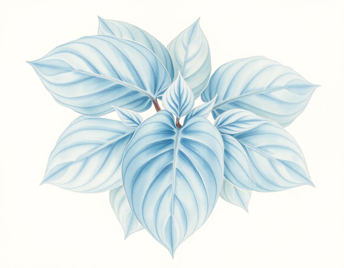 Watercolor illustration of Hosta 'Edina Heritage'