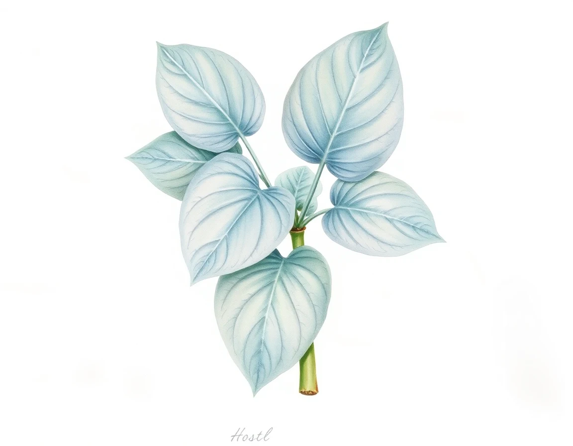 Watercolor illustration of Hosta 'Eleanor Lachman'