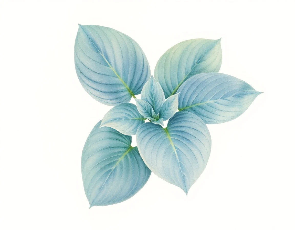 Watercolor illustration of Hosta 'Electra'