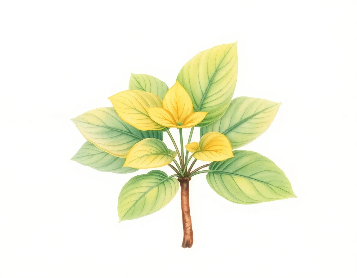 Watercolor illustration of Hosta 'Electrocution'