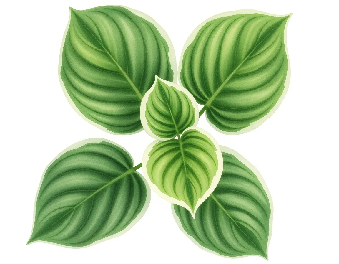 Watercolor illustration of Hosta 'Emerald Isle'