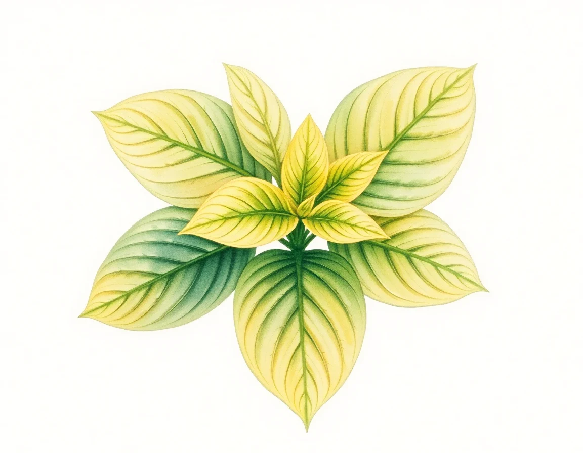 Watercolor illustration of Hosta 'Emerald Scepter'