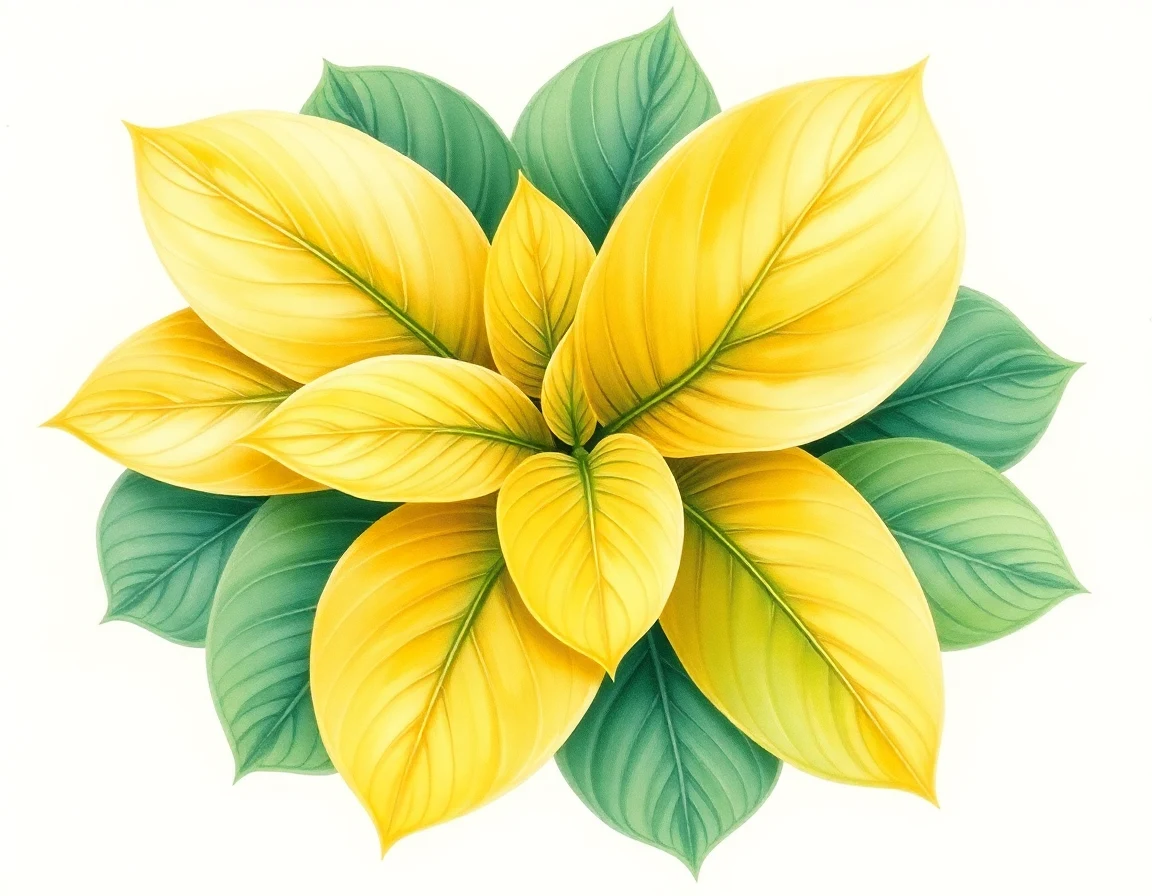 Watercolor illustration of Hosta 'Emerald Treasure'