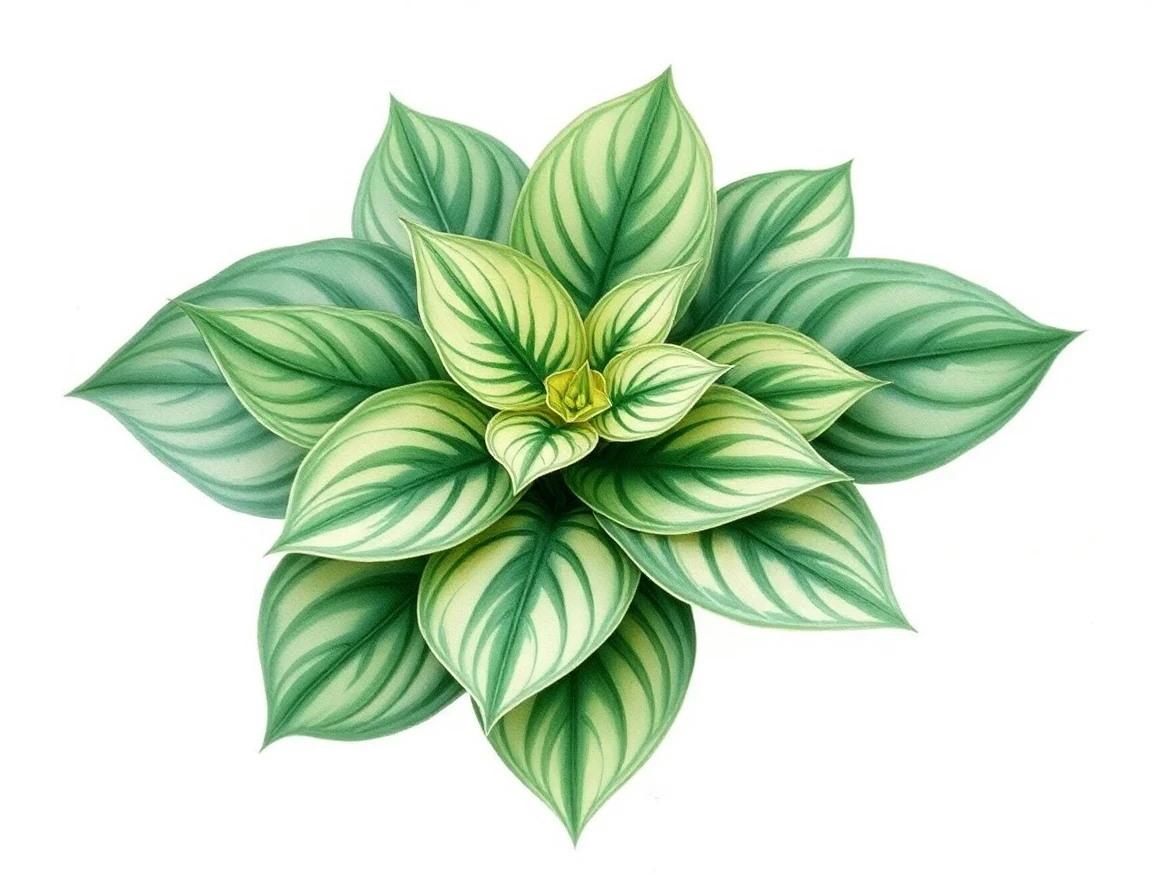 Watercolor illustration of Hosta 'Emerson's Small One'
