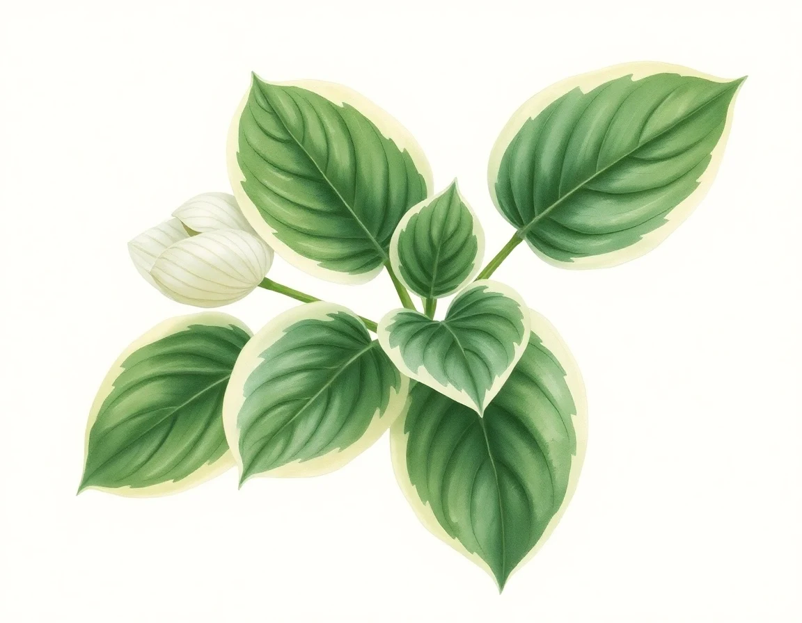 Watercolor illustration of Hosta 'Eros'