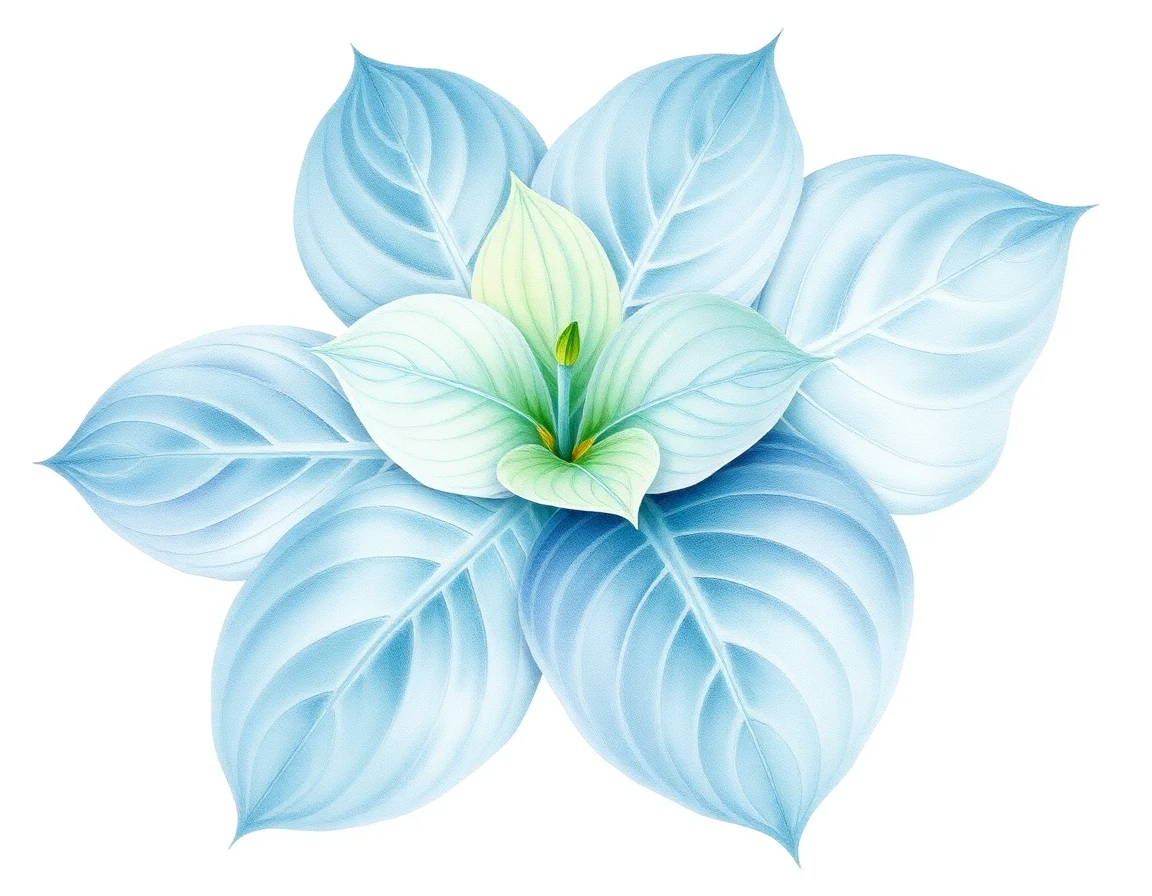 Watercolor illustration of Hosta 'Eternity'