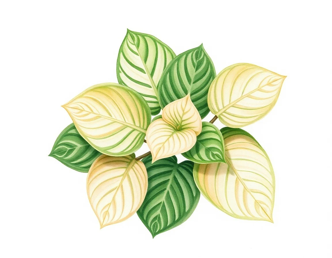 Watercolor illustration of Hosta 'Eunice Choice'