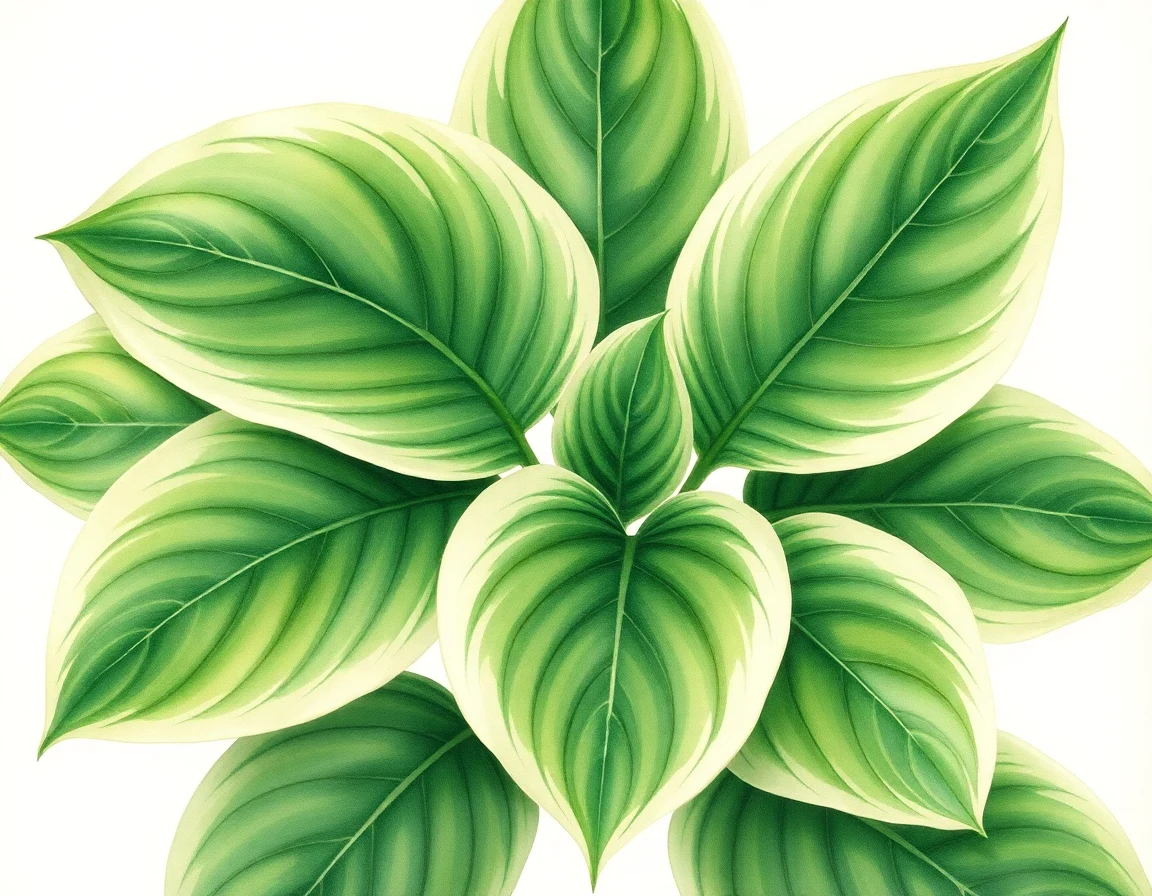 Watercolor illustration of Hosta 'Eventide'
