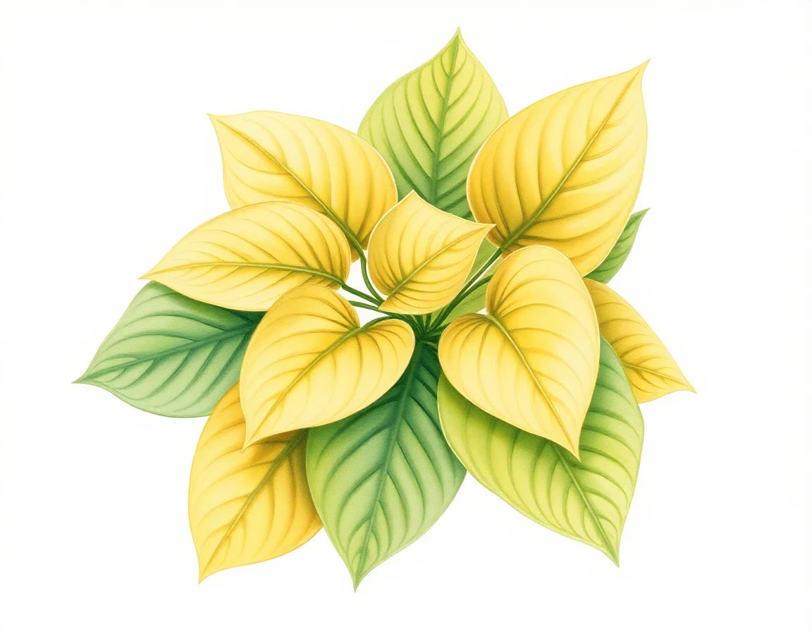 Watercolor illustration of Hosta 'Everglades'