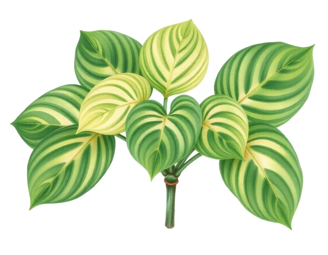 Watercolor illustration of Hosta 'Ewa Yoto Moto'