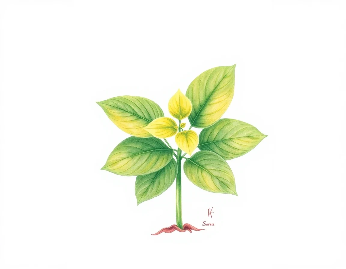 Watercolor illustration of Hosta 'Excitation'