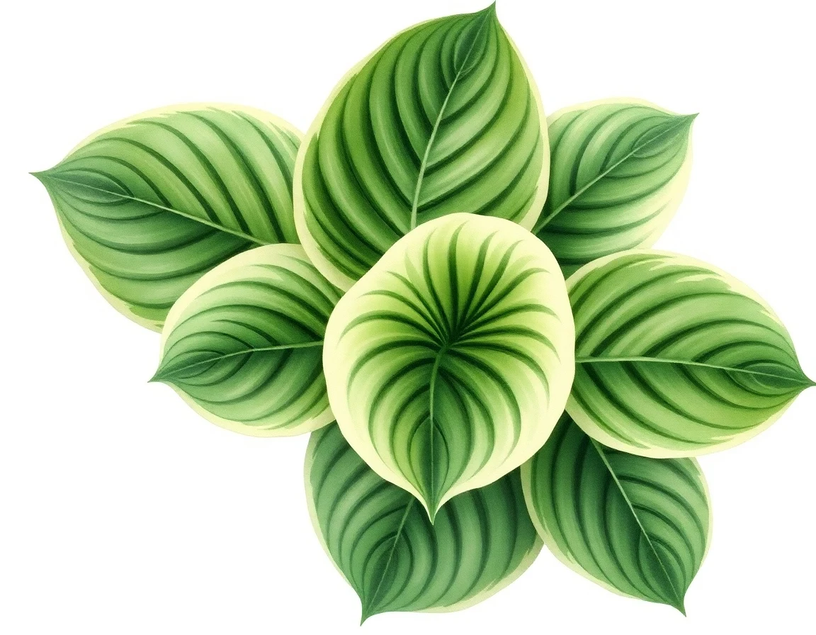 Watercolor illustration of Hosta 'Fair Maiden'
