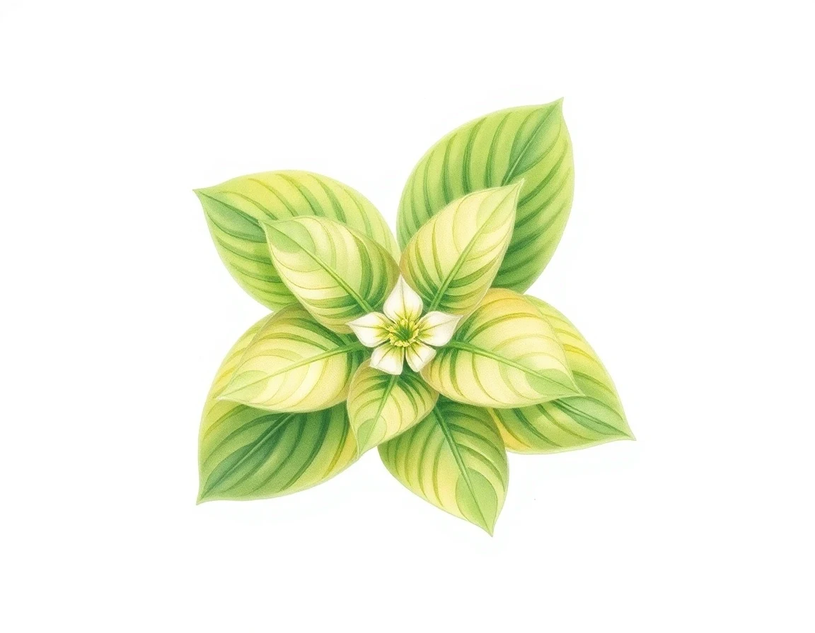 Watercolor illustration of Hosta 'Family Crest'