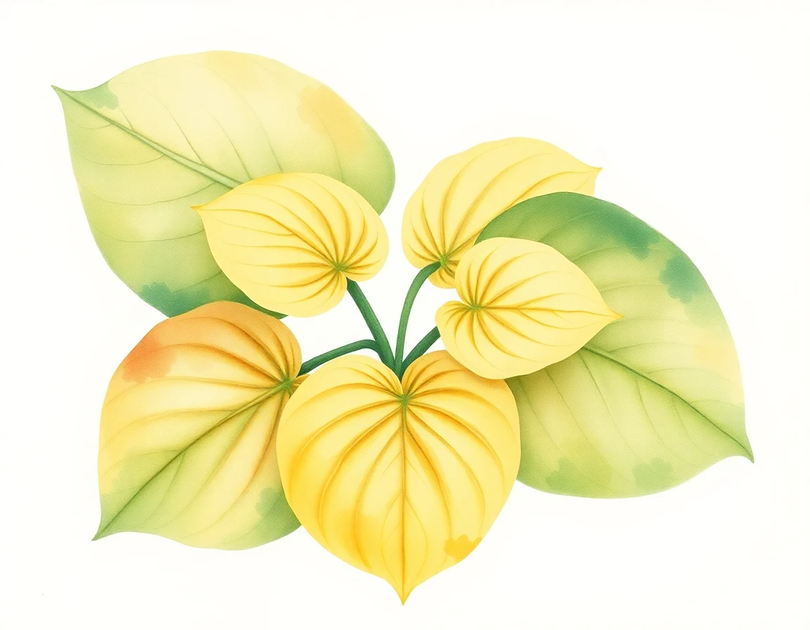 Watercolor illustration of Hosta 'Fantasia'