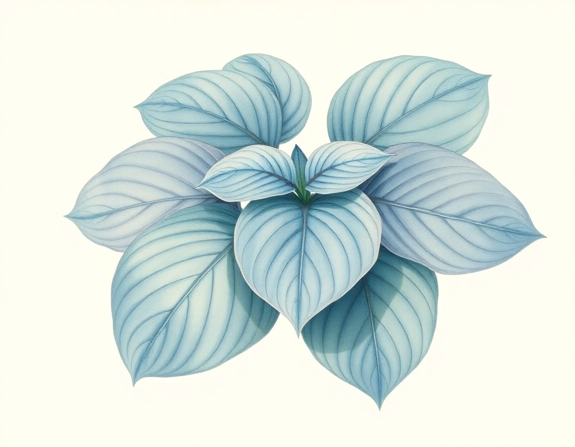 Watercolor illustration of Hosta 'Farewell Party'