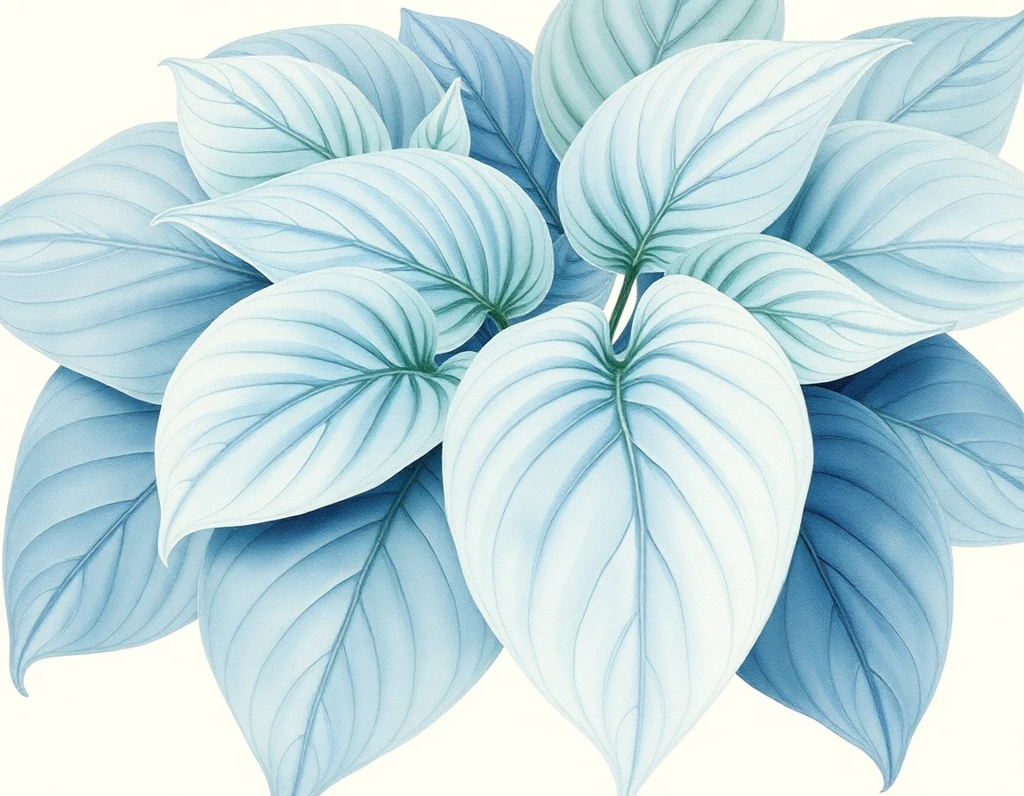 Watercolor illustration of Hosta 'Fiesta'