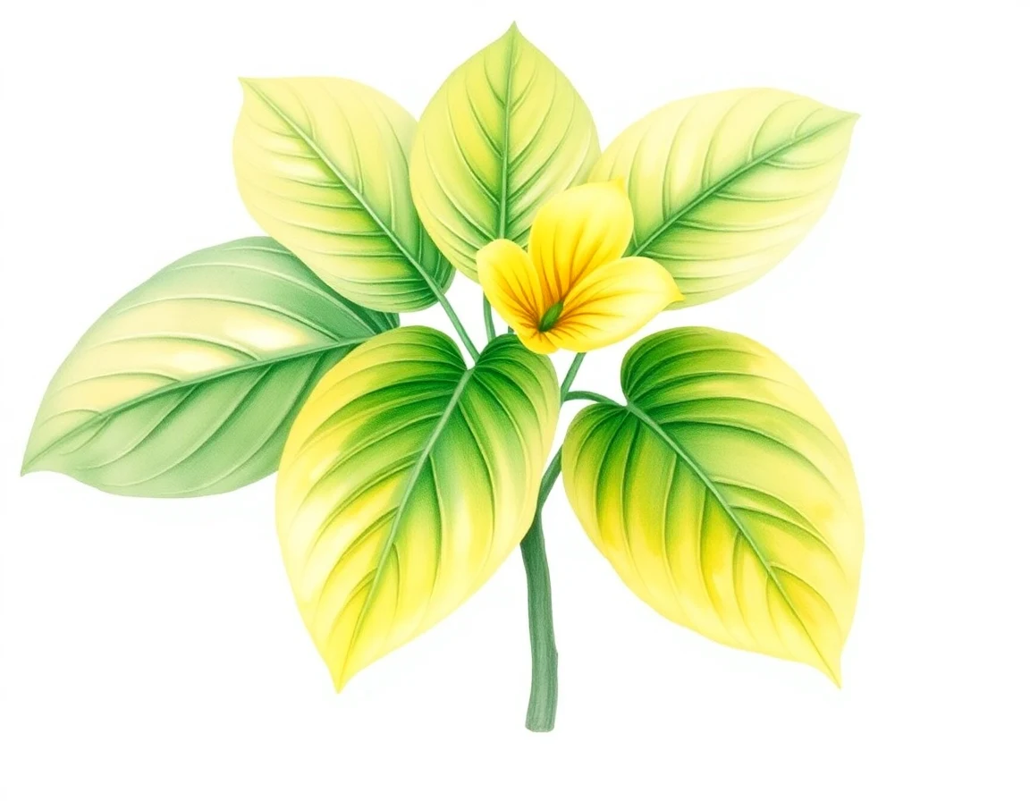 Watercolor illustration of Hosta 'Fisher's Cream Edge'