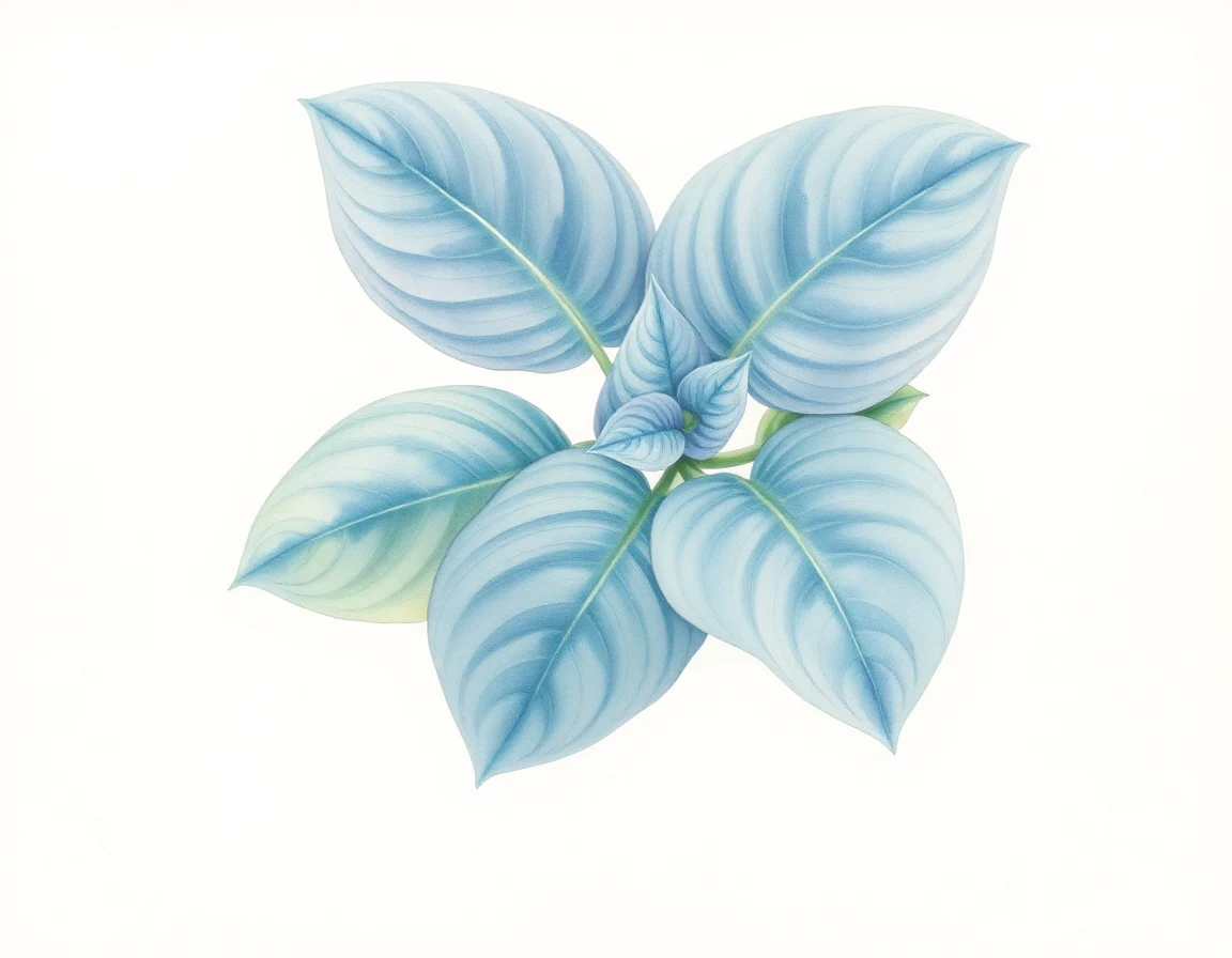 Watercolor illustration of Hosta 'Fleeta's Blue'